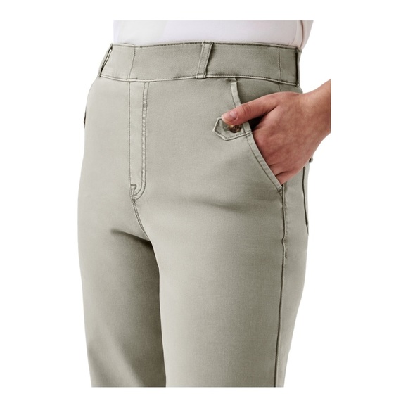 Spanx Stretch Twill Cropped Wide Leg Pant Petite in Olive green (A1) - Picture 3 of 16